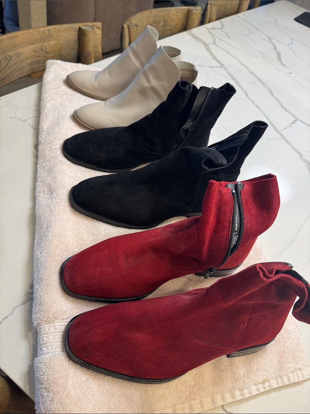 Bootie bundle - 2 x suede size 9 & cream leather size 8.5 (all fit similarly)